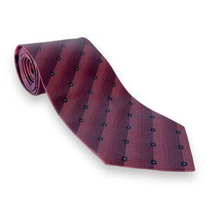 Rykiel Homme Tie Size 3.75 x 56 100% Silk Red Stripe Iridescent Diamonds